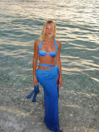 Bikini Azul 3 Piezas · Falda + Halter