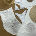 Bikini 3 piezas push-up con encaje