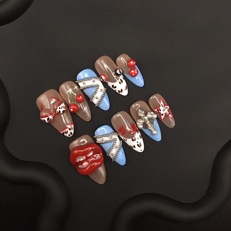 Uñas postizas 3D labios exagerados – Forma almendra