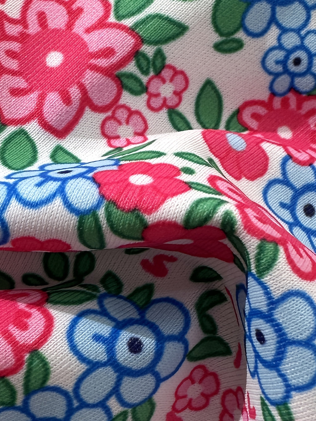 Bikini floral + cuadros rosa con perlas