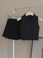 Set Deportivo 2 Piezas – Top con Almohadillas + Falda Short de Alto Rendimiento