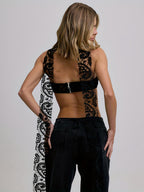 Top Bandeau Calado con Lazo al Cuello – Sexy para Playa & Fiesta