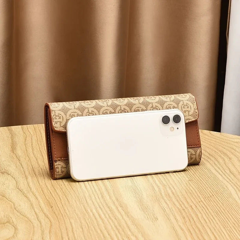 Set de Billetera Larga y Tarjetero para Mujer - 3 Piezas con Gran Capacidad - ESTAMOSBELLAS