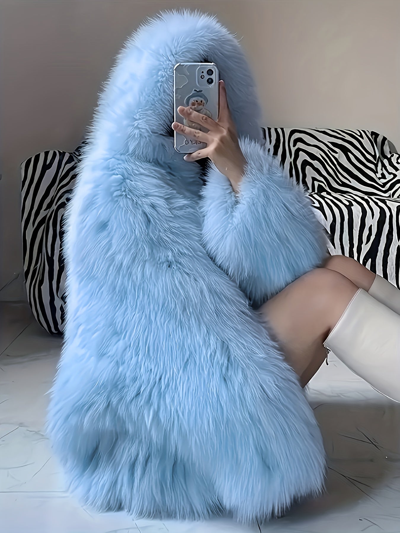 Chaqueta de Peluche con Cuello Suave · Invierno