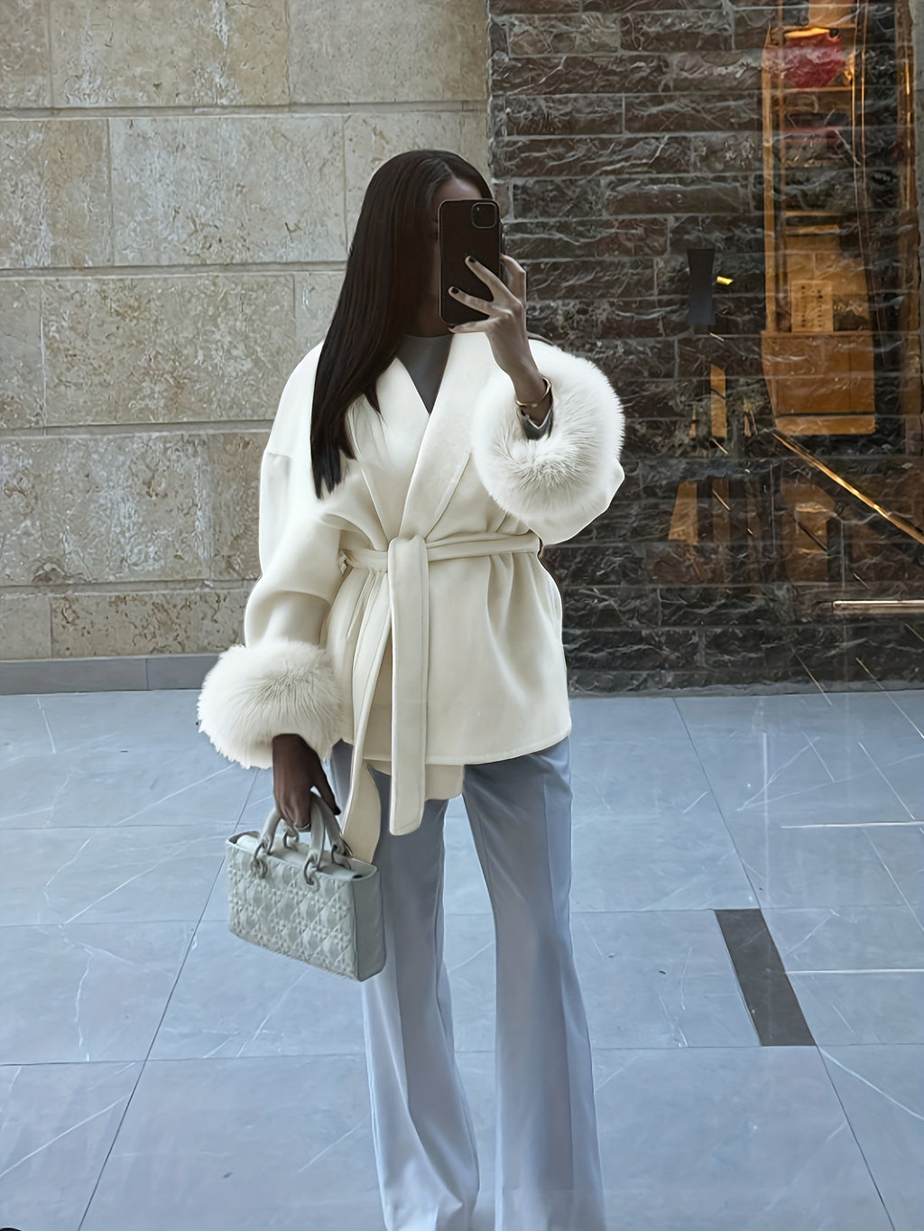 Abrigo kimono con cinturón