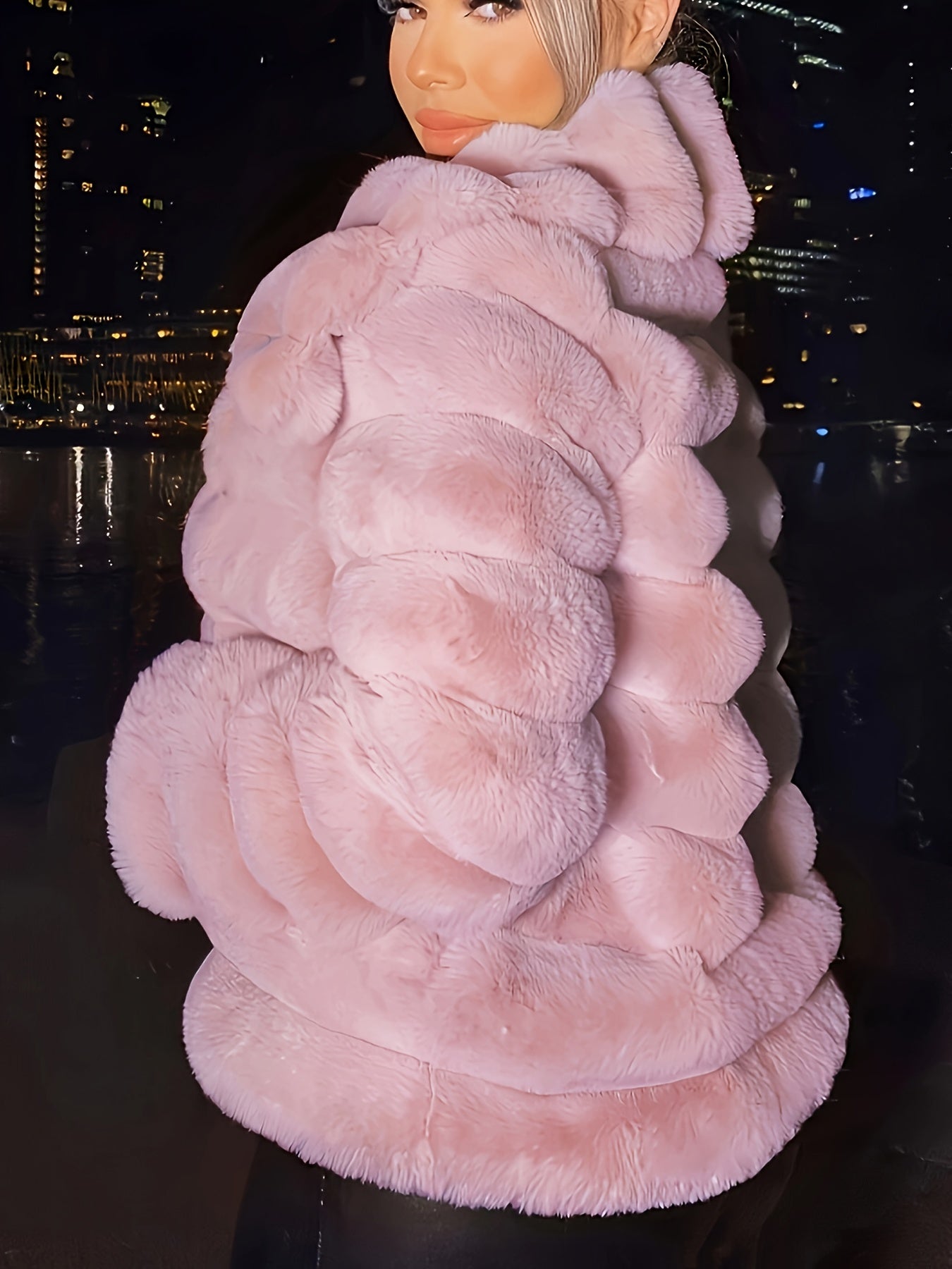 Chaqueta de Peluche con Forro de Gamuza Sintética