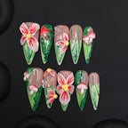 Uñas postizas 3D flores + hongos