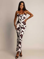 Vestido Largo Estampado con Tirantes Elásticos – Primavera/Verano