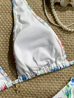 Bikini halter con estampado dopamina