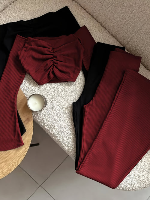 Conjunto 2 Piezas: Top Corto + Pantalón Ancho – Elegancia Casual