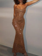 Vestido Sirena con Tirantes y Brillo – Elegante para Bodas & Fiestas