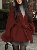 Abrigo kimono con cinturón