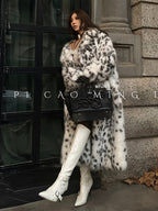 Abrigo Largo de Peluche · Estampado Lince/Leopardo