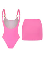 Bikini rosa con aro + falda mini