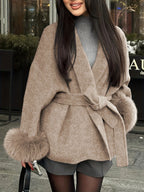 Abrigo kimono con cinturón