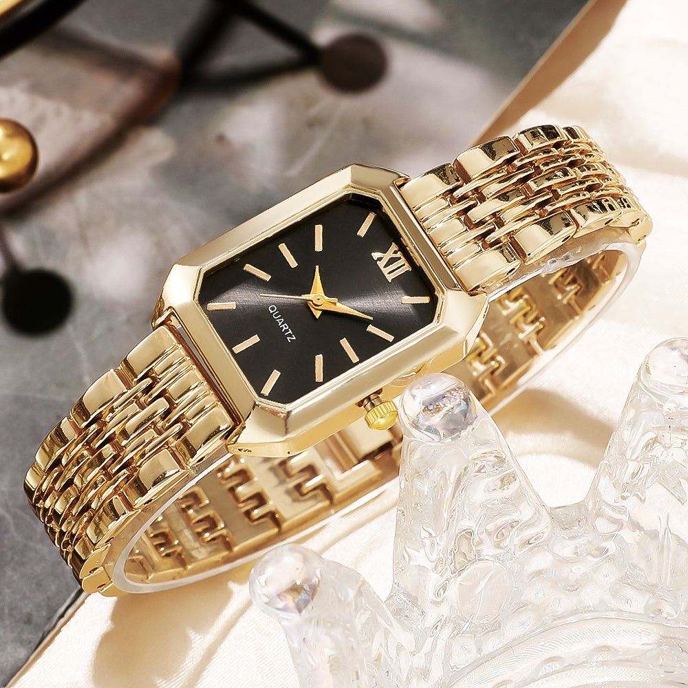 Set Reloj Cuadrado y Joyas para Mujer - 6 Piezas Elegantes