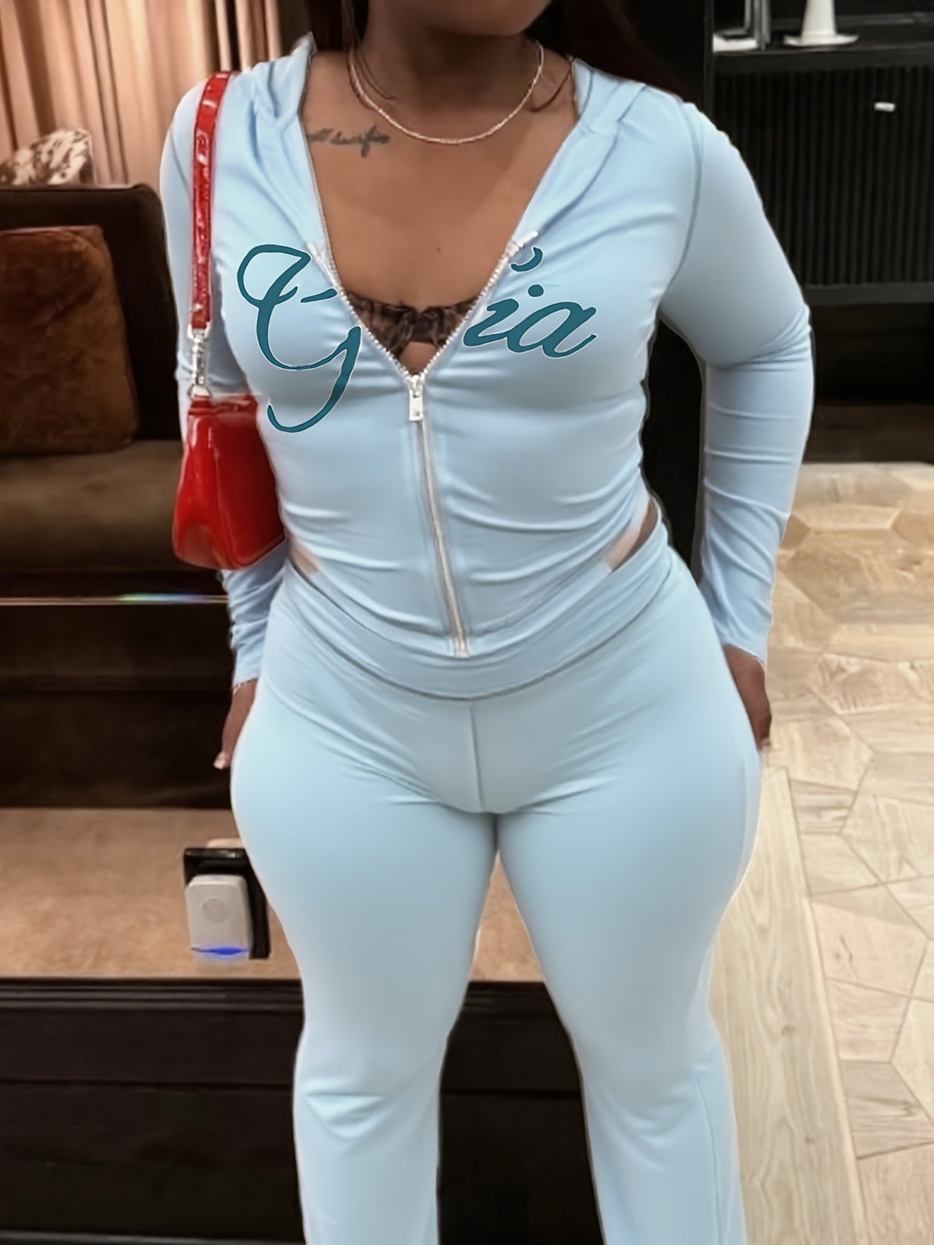 Set Deportivo Ajustado 2 Piezas · Sudadera con Cremallera + Leggings
