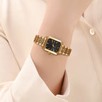 Set Reloj Cuadrado y Joyas para Mujer - 6 Piezas con Collar Corazón