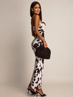 Vestido Largo Estampado con Tirantes Elásticos – Primavera/Verano