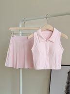 Set Deportivo 2 Piezas – Top con Almohadillas + Falda Short de Alto Rendimiento