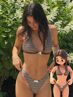 Bikini marrón con corazones