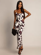 Vestido Largo Estampado con Tirantes Elásticos – Primavera/Verano