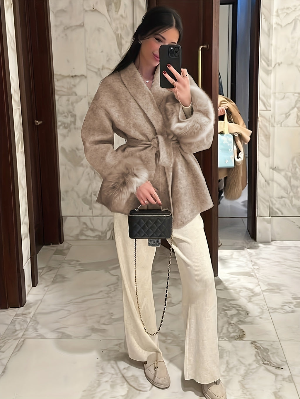 Abrigo kimono con cinturón