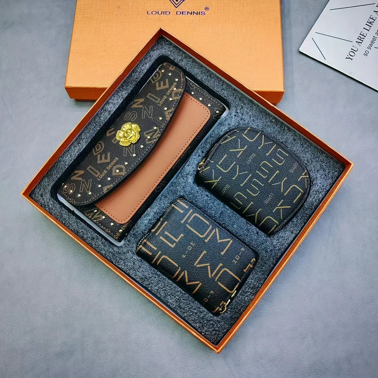 Set de Billetera Larga y Tarjetero para Mujer - 3 Piezas con Gran Capacidad - ESTAMOSBELLAS