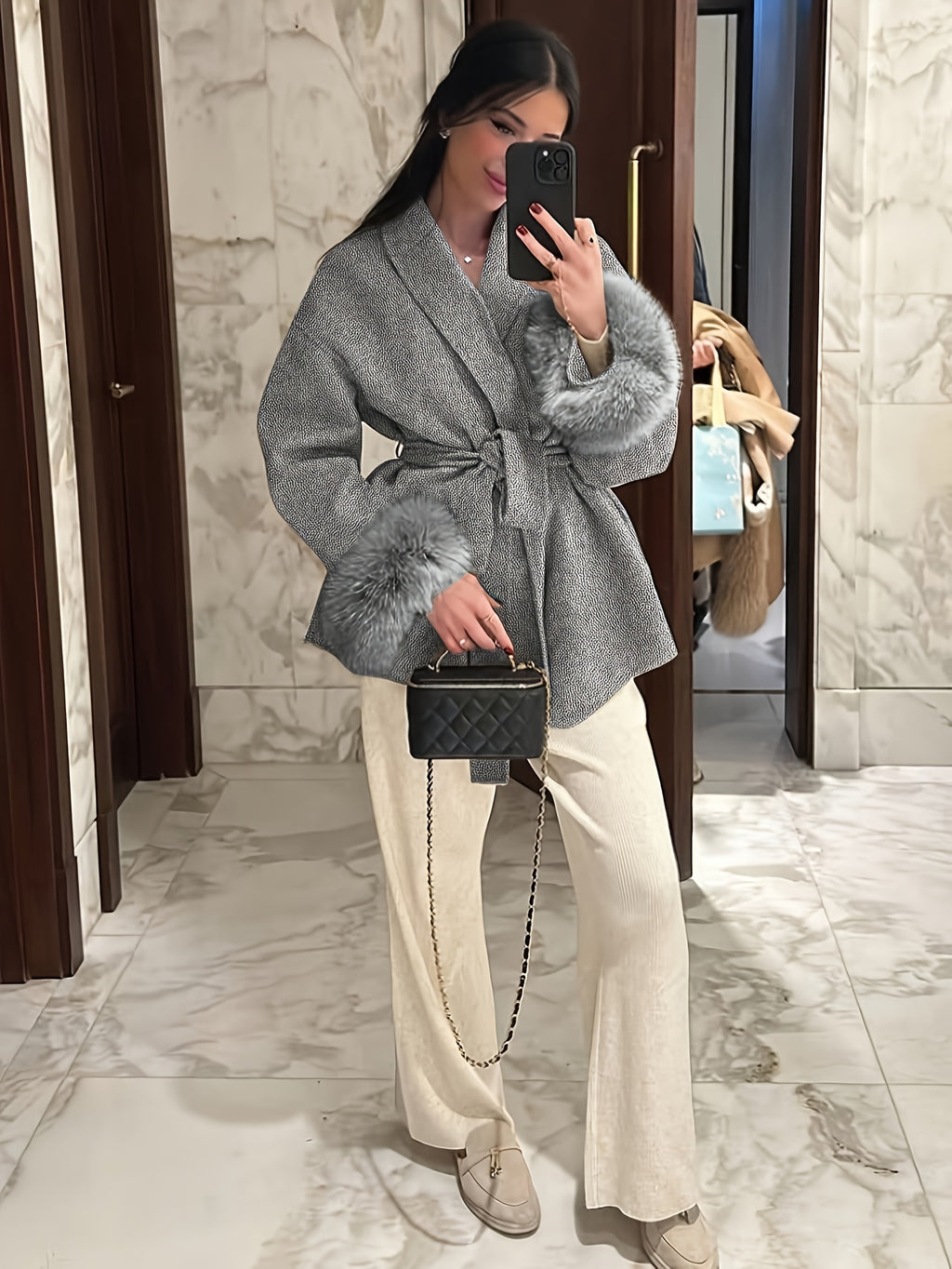 Abrigo kimono con cinturón